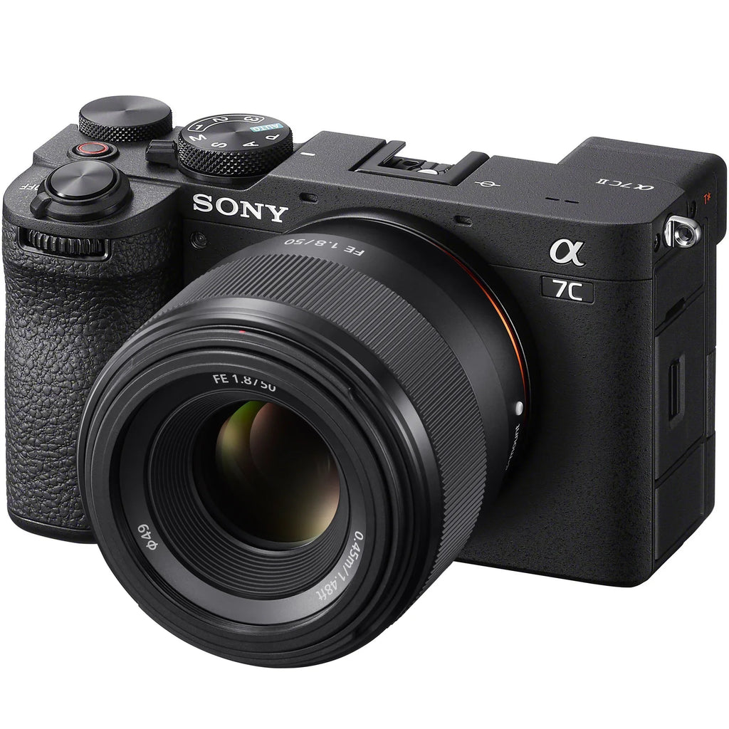 a7C II Full Frame Mirrorless Camera Body + 50mm F1.8 Lens ILCE-7CM2/B Black + SEL50F18F Bundle with Deco Gear Photography Backpack + Extra Battery + Microphone + LED + Monopod & Accessories Kit