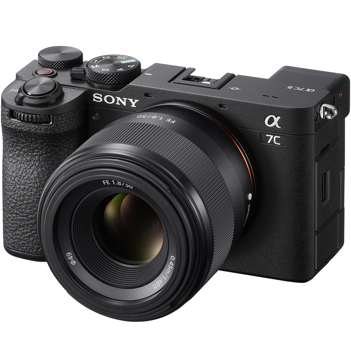 a7C II Full Frame Mirrorless Camera Body + 50mm F1.8 Lens ILCE-7CM2/B Black + SEL50F18F Bundle with Deco Gear Photography Backpack + Extra Battery + Microphone + LED + Monopod & Accessories Kit