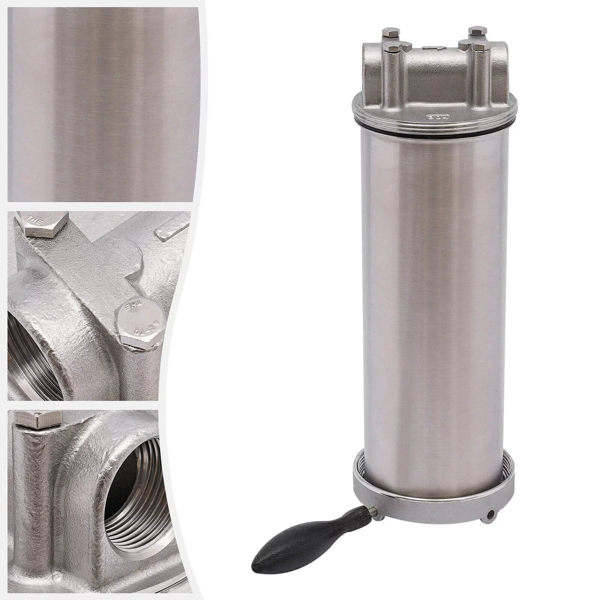 moisture Filter Housing For 10" Cartridges 3/4" Npt 304 Stainless Steel Heavy Duty