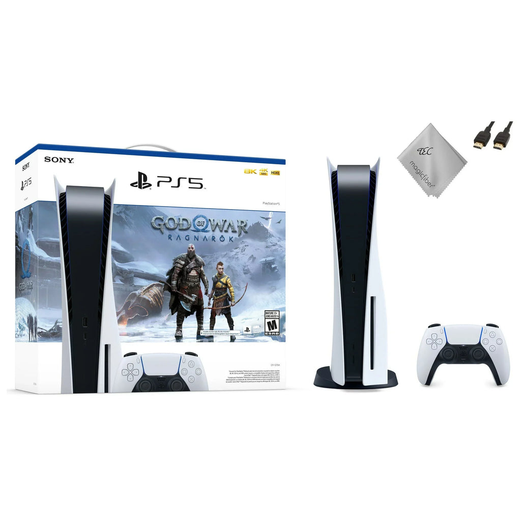 TEC New  PlayStation_PS5 Gaming Console (Disc Version) with God of War(GOW) Ragnarök Bundle
