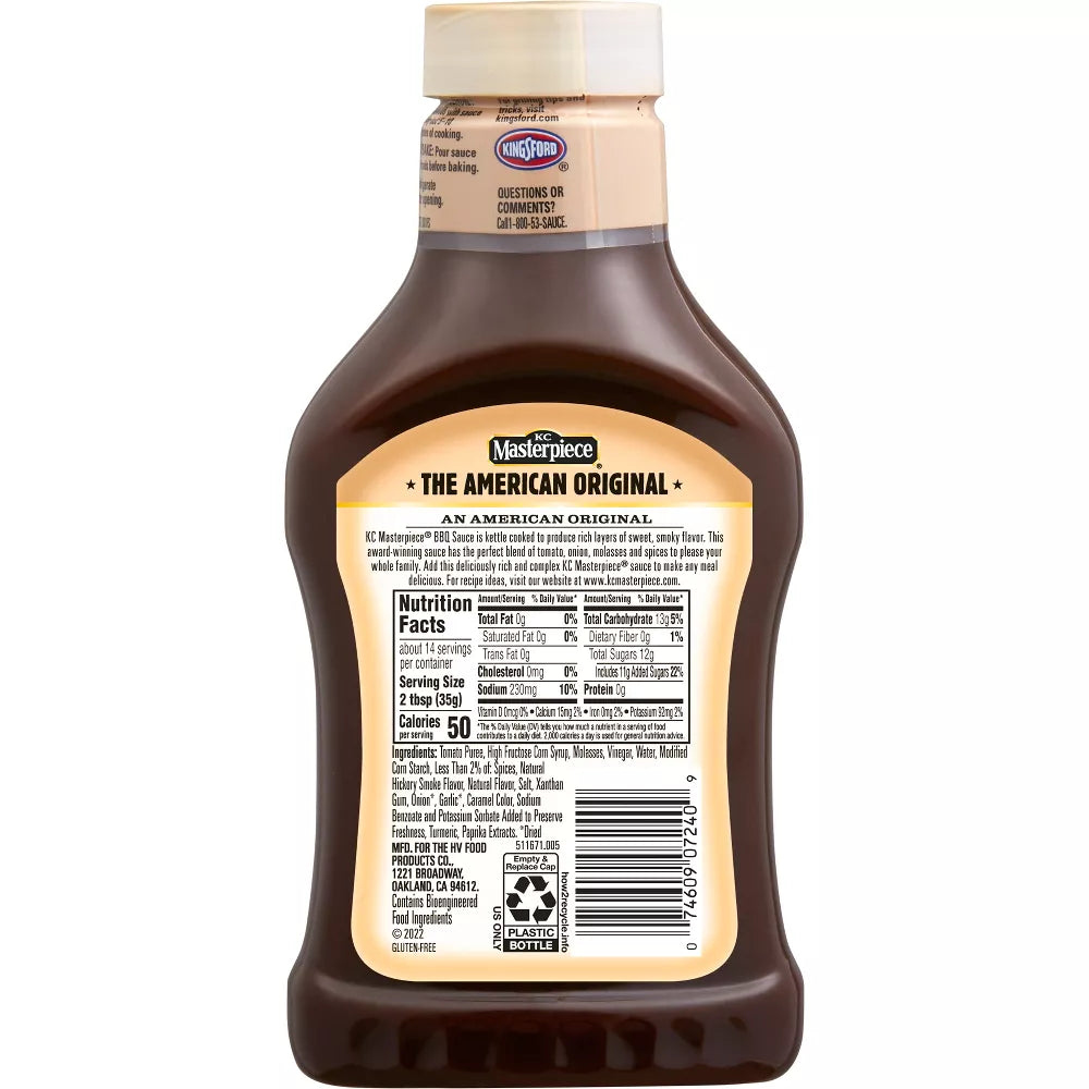KC Masterpiece Original Barbeque Sauce, 18 Ounce -- 6 per case.