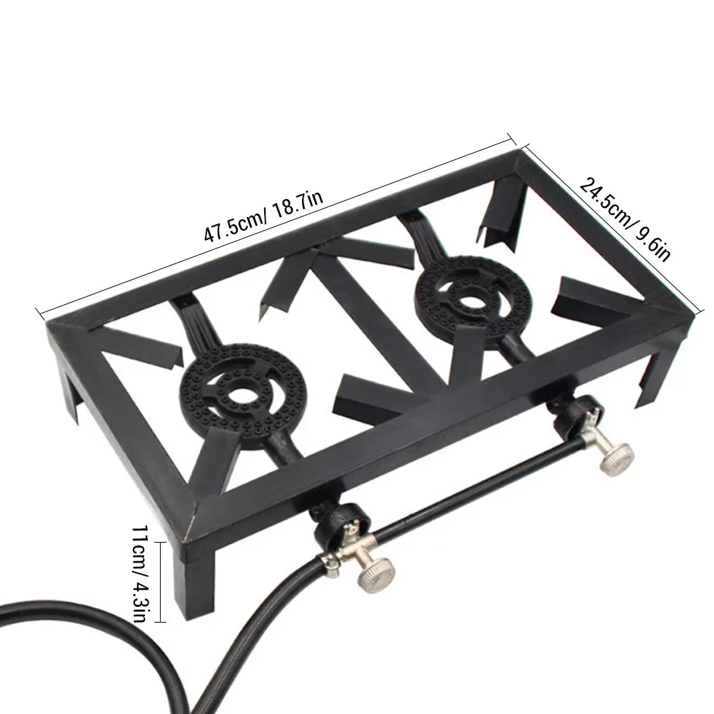 Htovila Propane Gas Double Cast Iron Stove for Patio Camping BBQ Cooking (Standard),  Furnace for  Excursions