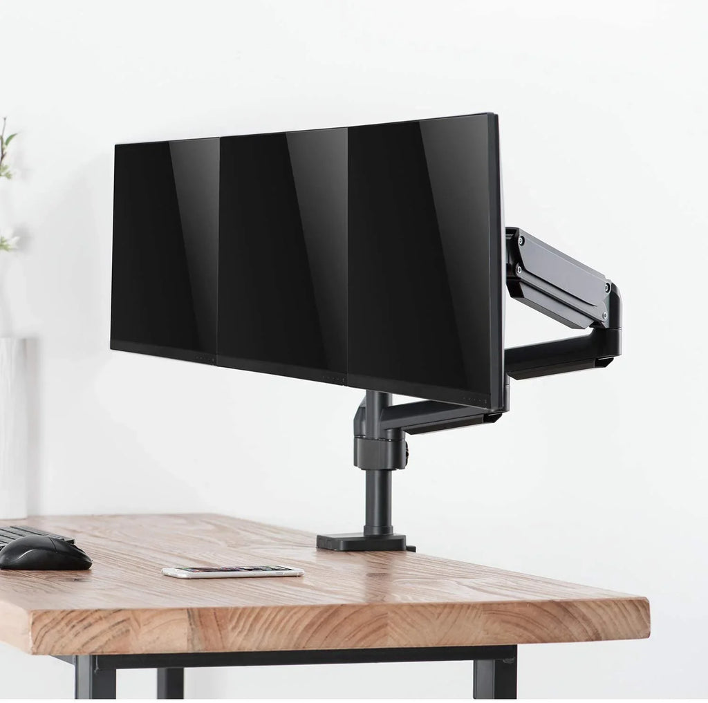 Premium Triple LCD Monitor Desk Mount Fully Adjustable Gas Spring Stand for Display up to 27 inch, 15.4lbs Weight Capacity