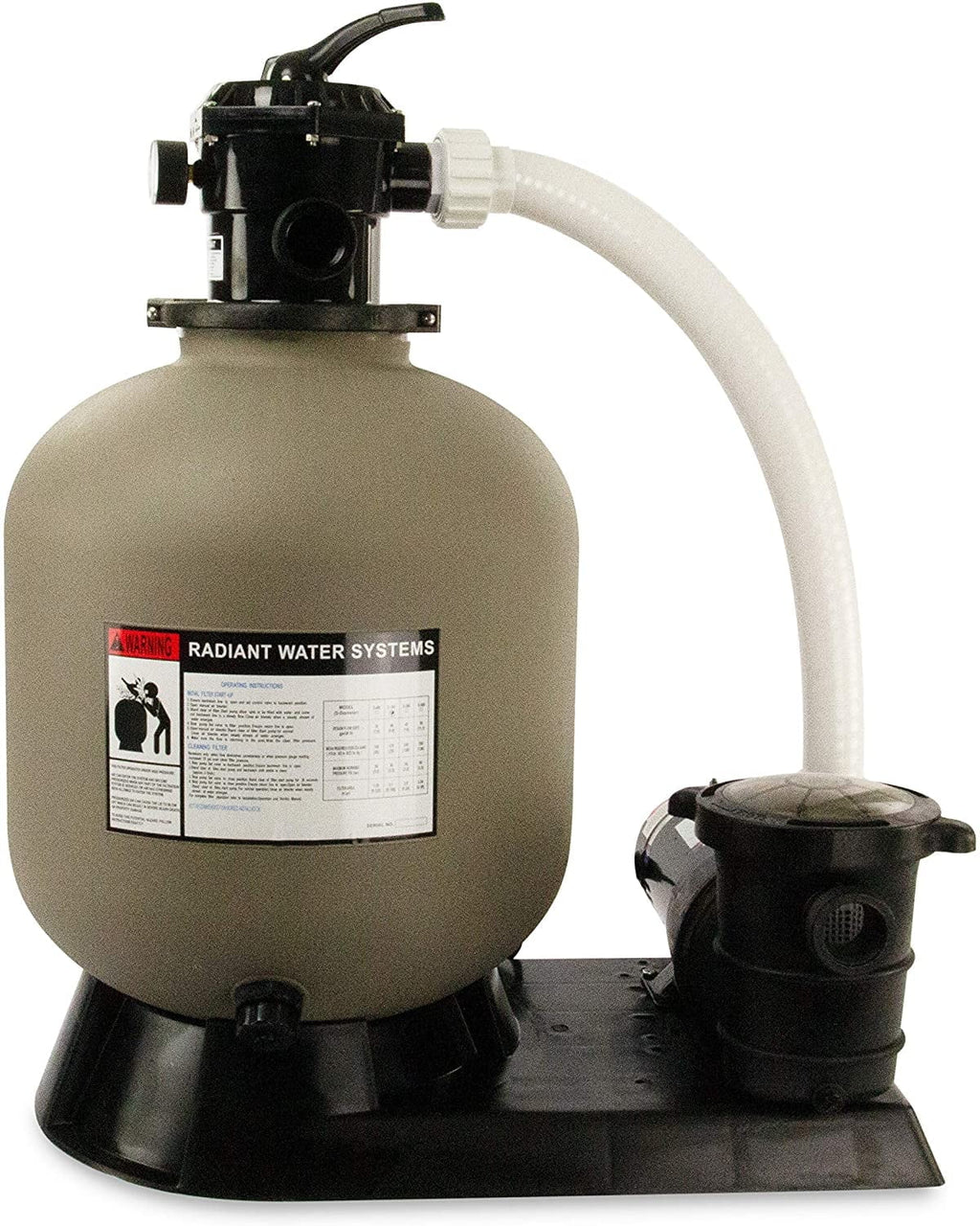 Rx Clear Radiant 19" Above-Ground Pool Sand Filter with 1  Extreme Force Pump