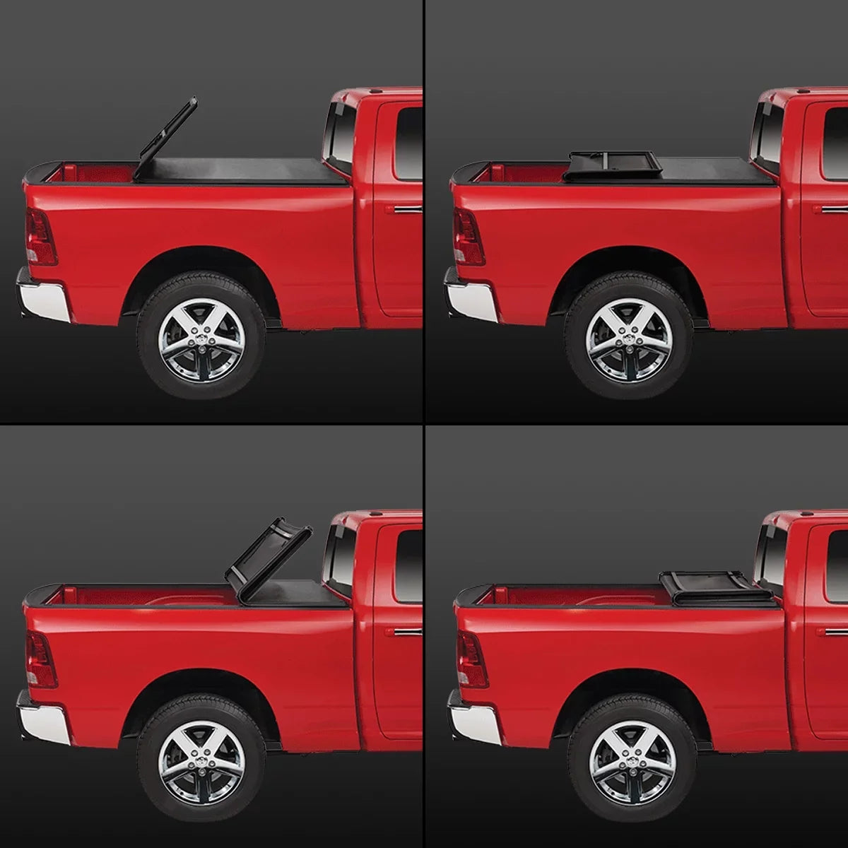 DNA Motoring TTC-TRISOFT-056 For 2007 to 2021  Tundra 5.5' Bed Fleetside Adjustable Tri -Fold Soft Top Trunk Tonneau protector 20 19 18 17 16 15 14 13 12 11 10 09 08