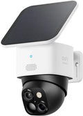 eufy Security SoloCam S340, Solar Security Camera, Wireless Outdoor Camera, 360° Surveillance, No Blind Spots, 2.4 GHz Wi-Fi, No Monthly Fee, HomeBase S380 suitable