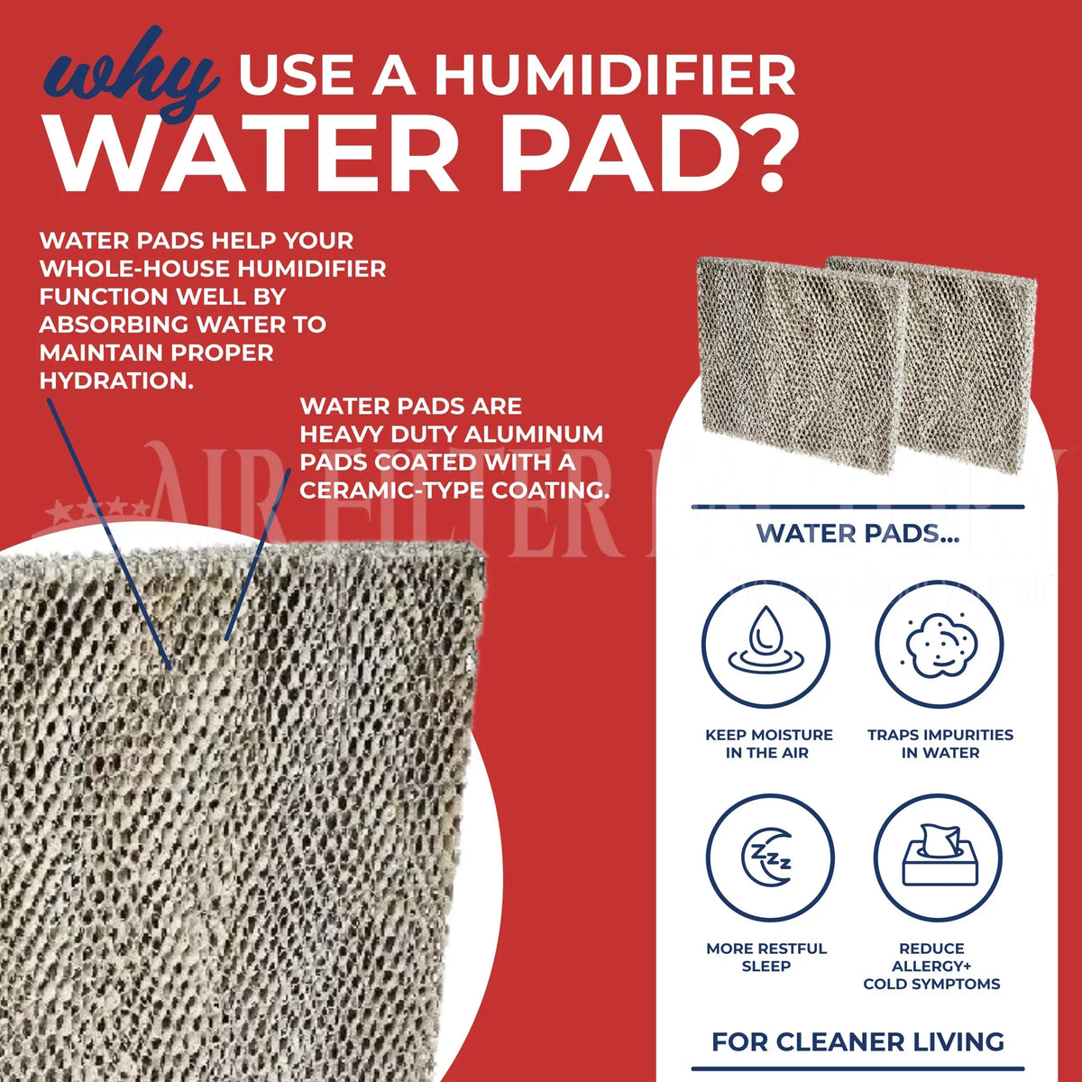 2-Pack appropriate with Lennox WB2-12, WB2-12A Humidifier Filter by Air Filter Factory