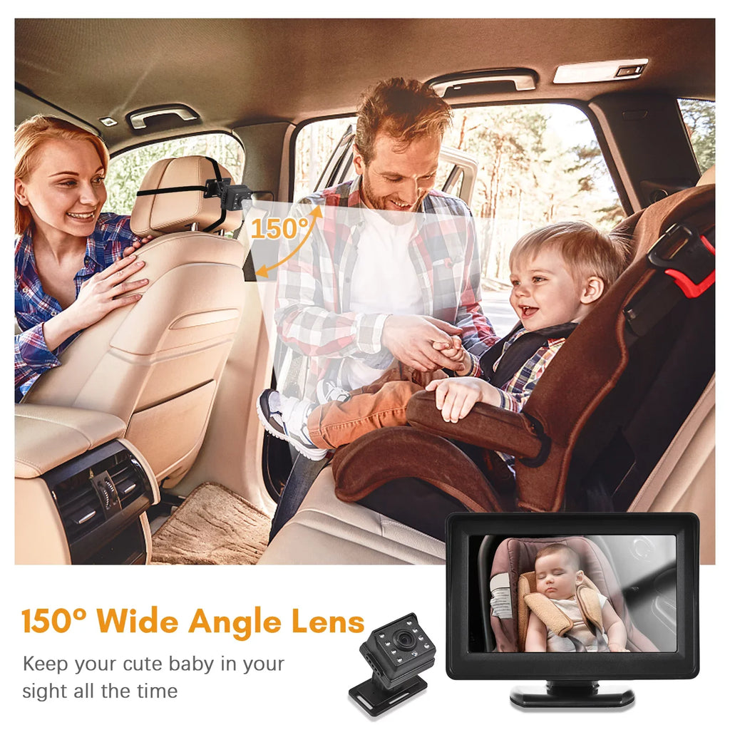 Pristin Invigilator,150° Wide View Monitor Camera Display 150° Wide Camera Easy Installation 4.3 Inch Car Vision Baby Mirror Display 150° Car Monitor 720P Baby Monitor Car Mirror Camera Baby car