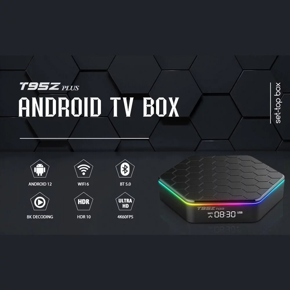 KingFurt   Quad Core 8K HD Video 64GB Memory 6K Stream Player 2023 T95Z Plus Smart Android 12.0 TV Box
