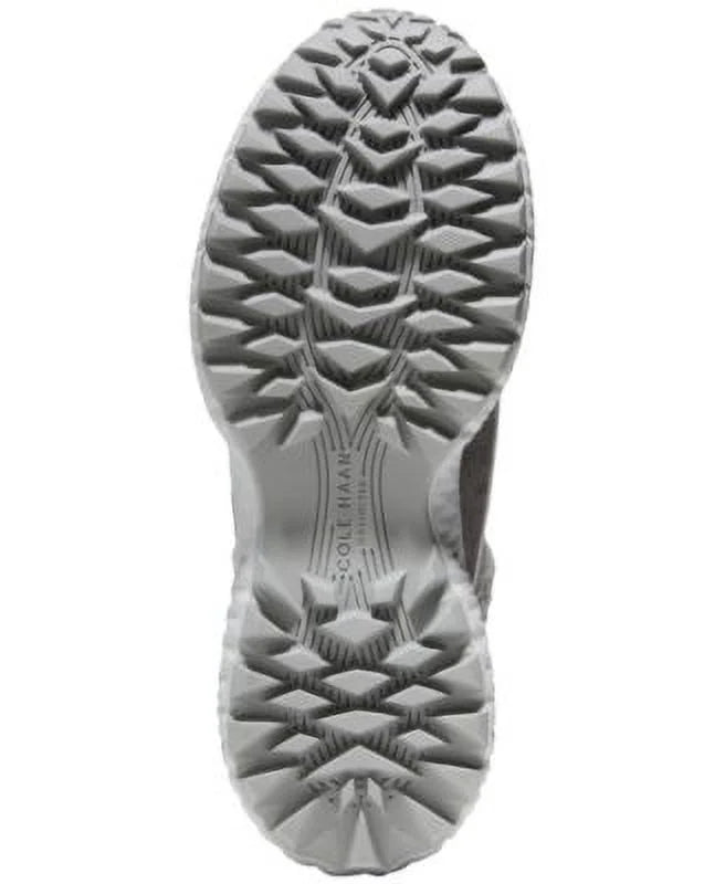 COLE HAAN Womens Gray Faux Shearling Cuff Waterproof Cushioned Zerogrand Flurry Round Toe Wedge Lace-Up Leather Hiking Boots 5 B
