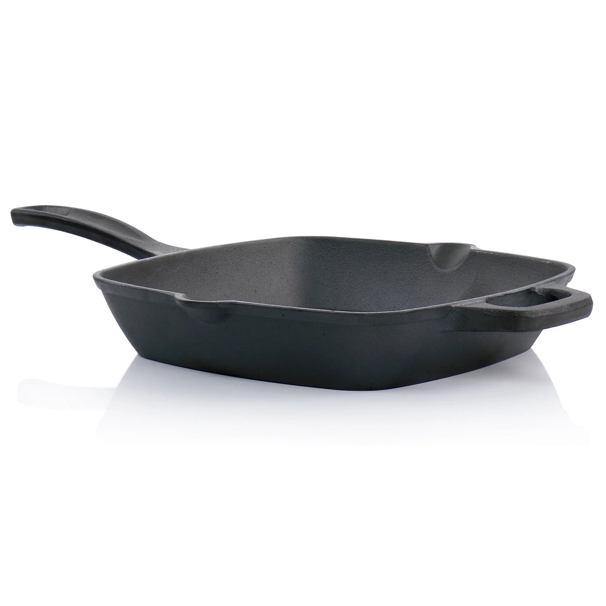 Oster Castaway 10 Inch Square Cast Iron Grill Pan with Pouring Spouts