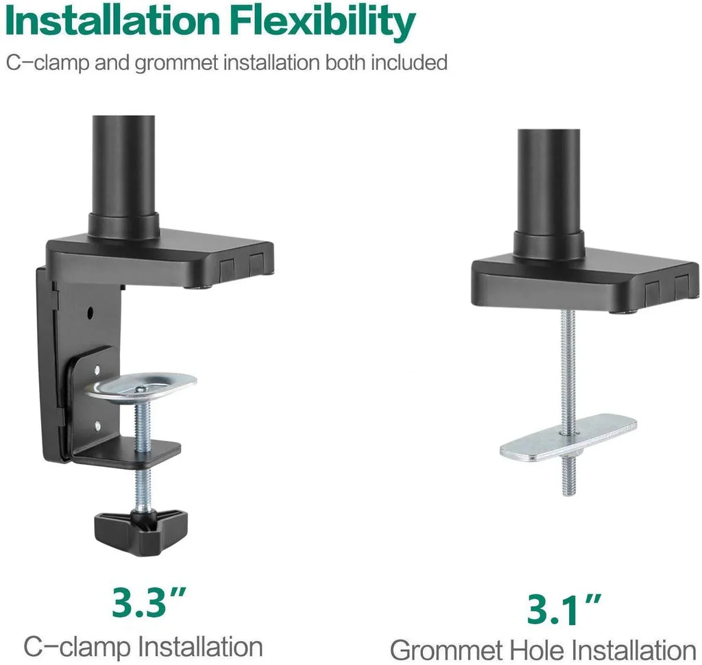 Premium Triple LCD Monitor Desk Mount Fully Adjustable Gas Spring Stand for Display up to 27 inch, 15.4lbs Weight Capacity