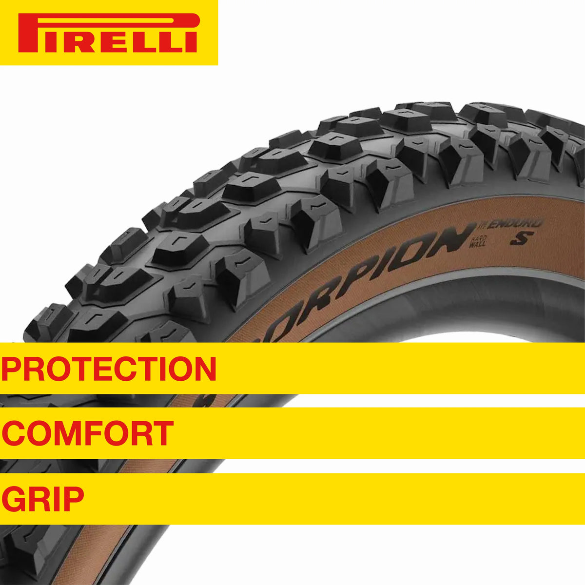 Pirelli Scorpion Enduro S Classic 29" x 2.4 Mountain Bicycle Tire Unmatched Grip and Reliability for Extreme Enduro Riding, Tubeless Ready Clincher TLR, Enduro HardWall MTB Casing + SmarTUBE 23/32-622