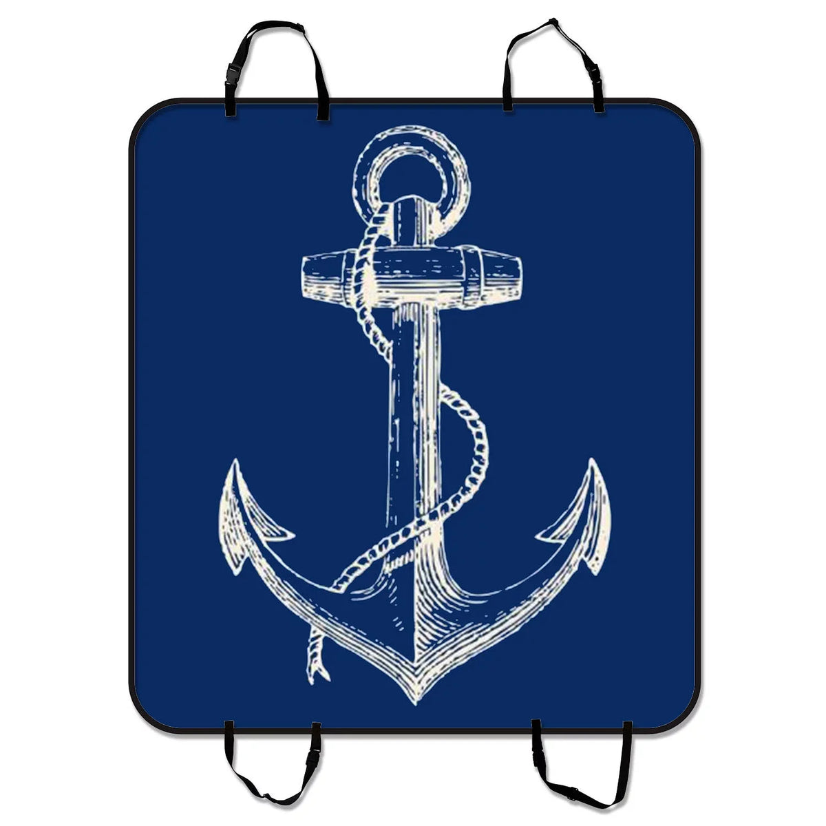 GCKG Blue Anchor Pet Car Seat protector,Nautical Navy Blue Anchor Pet Car Seat protector Dog Car Seat Mat Hammock Cargo Mat Trunk Mat For Cars Trucks and SUV 54x60 inches