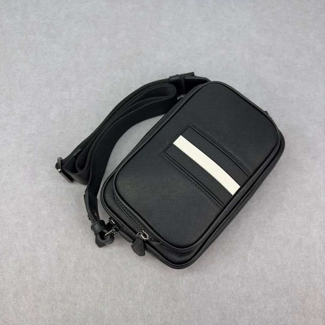 Luxury B Style Shoulder Bag Men's Casual Business Commuter Shoulder Bag Crossbody Bag Genuine Leather High superior Chest Bag