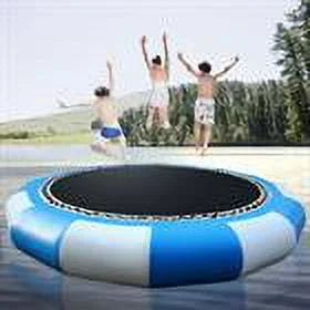 DENEST 17-ft Inflatable liquid Trampoline Swimming Pool Lake Bounce Floating Island moisture Sport Blue Max Capacity 400kg/ 880lbs