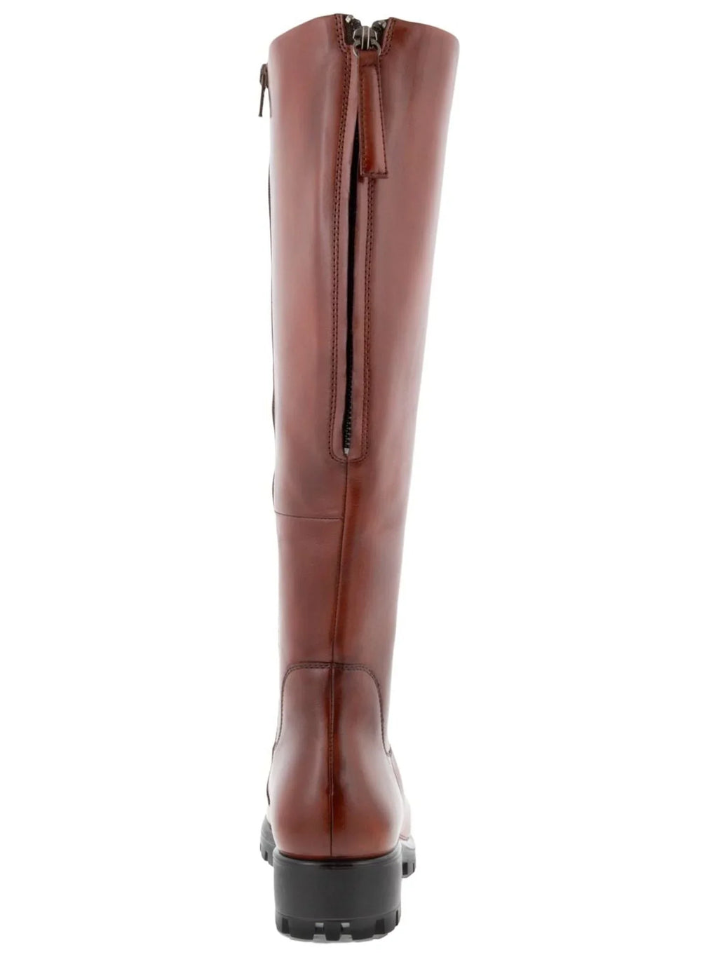 ECCO Womens Cognac Brown Back Zip For Calf Width Adjustment aqua protected Modtray Round Toe Block Heel Zip-Up Leather Boots Shoes 38