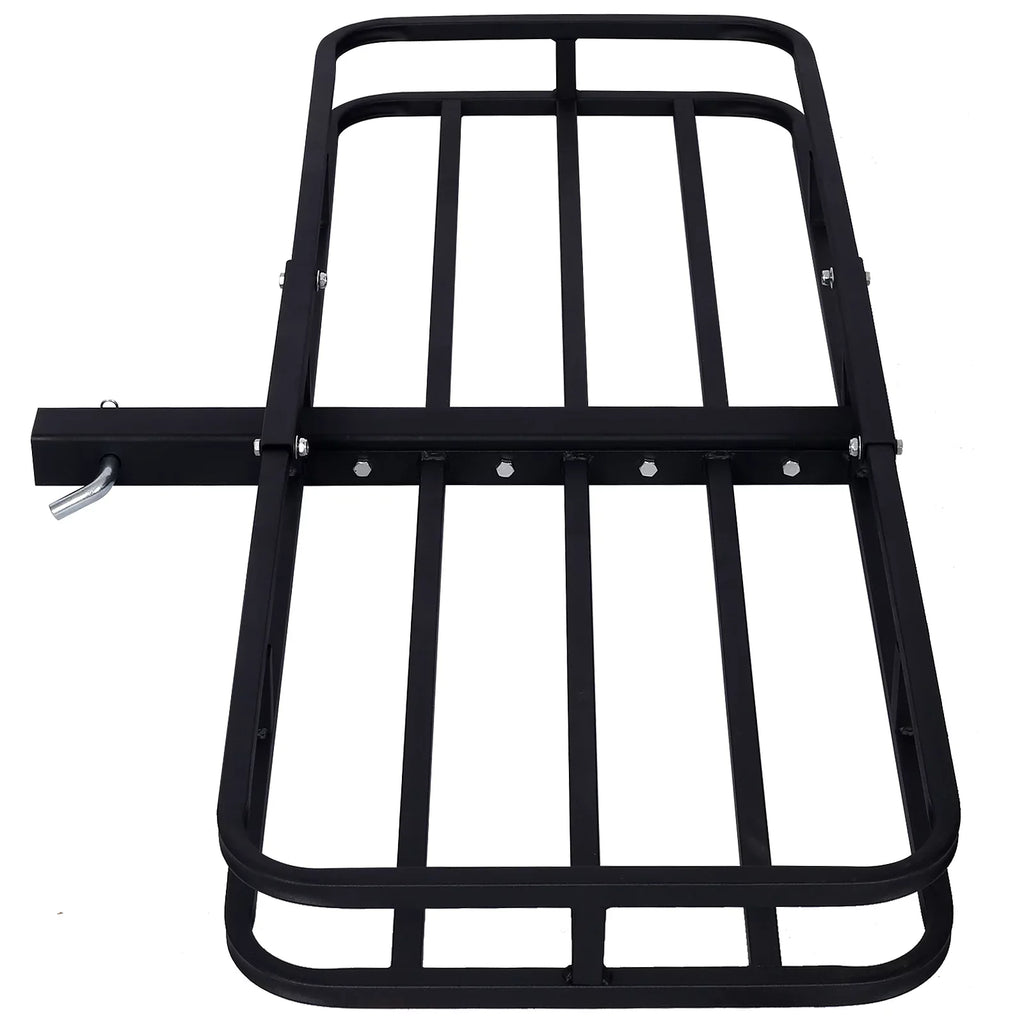 Hitch Mount Cargo Carrier, Rear Steel Cargo Rack Luggage Basket Rack with 2" Hitch Receiver for RV's, Trucks, SUV's, Vans, Cars - 500-lb Load Capacity, Black