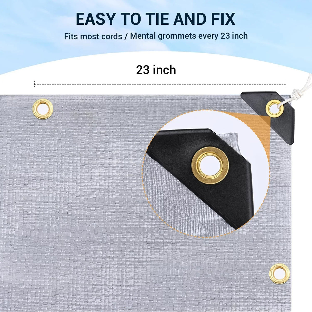 Tarps Heavy Duty Waterproof 12? X 20?, Extra Thick 16 Mil, Tear & Fade impervious, 100% UV Blocking, Outdoor Tarp with Reinforced Grommets for Roof, Camping, Patio, Pool, vessel(Silver/Black)