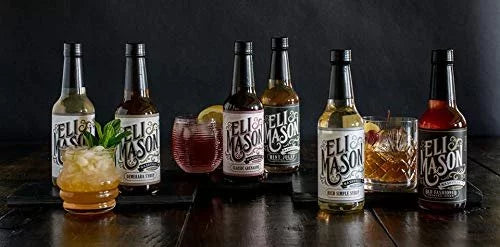 Eli Mason Spiced Simple Syrup - All-natural Cocktail Mixer - Uses Real Cane Sugar, Assorted Spices & Proprietary Blend Of Cocktail Bitters - Made In USA, Small Batch Cocktail Mixes - 10 Ounces