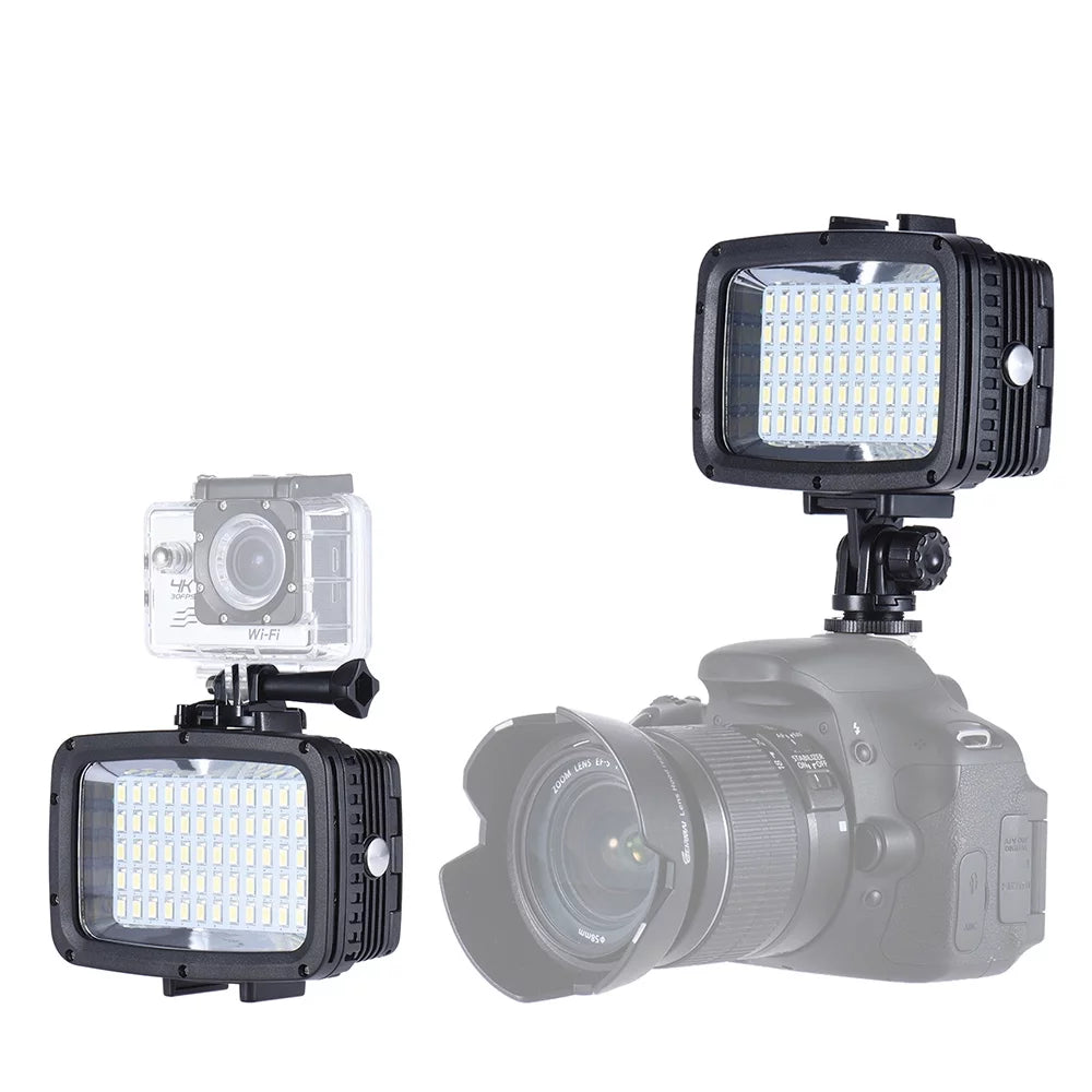 Andoer Ultra Bright 1800LM 3 Modes Waterproof Underwater 40m 5500K 60pcs  Diving Fill-in  Video Studio Photo  for GoPro Hero 10  Yi SJCAM Action Cam & for DSLR  w/ Hot Shoe Mount + 3 * Filte