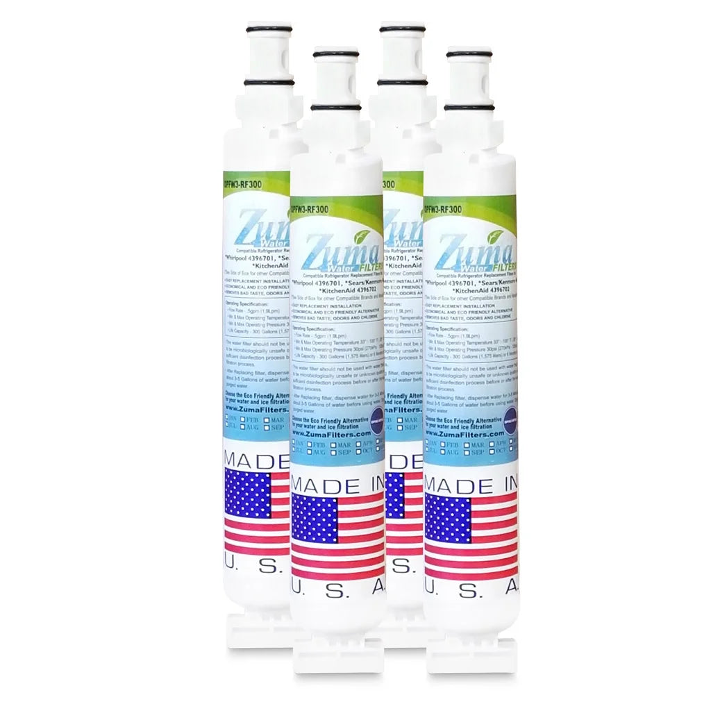 ZUMA Brand , liquid and Ice Filter , Model # OPFW3-RF300 , suitable with Whirlpool® RWF1021 - 4 Pack - Made in U.S.A.