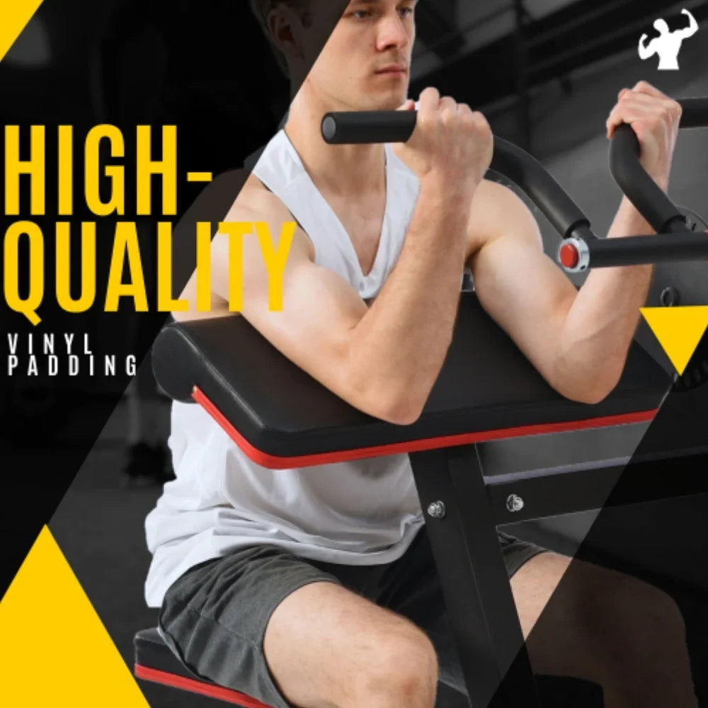Leg Extension Curl Machine Exercises Strength Standard Bench with Adjustable Preacher Curl for Home Gym