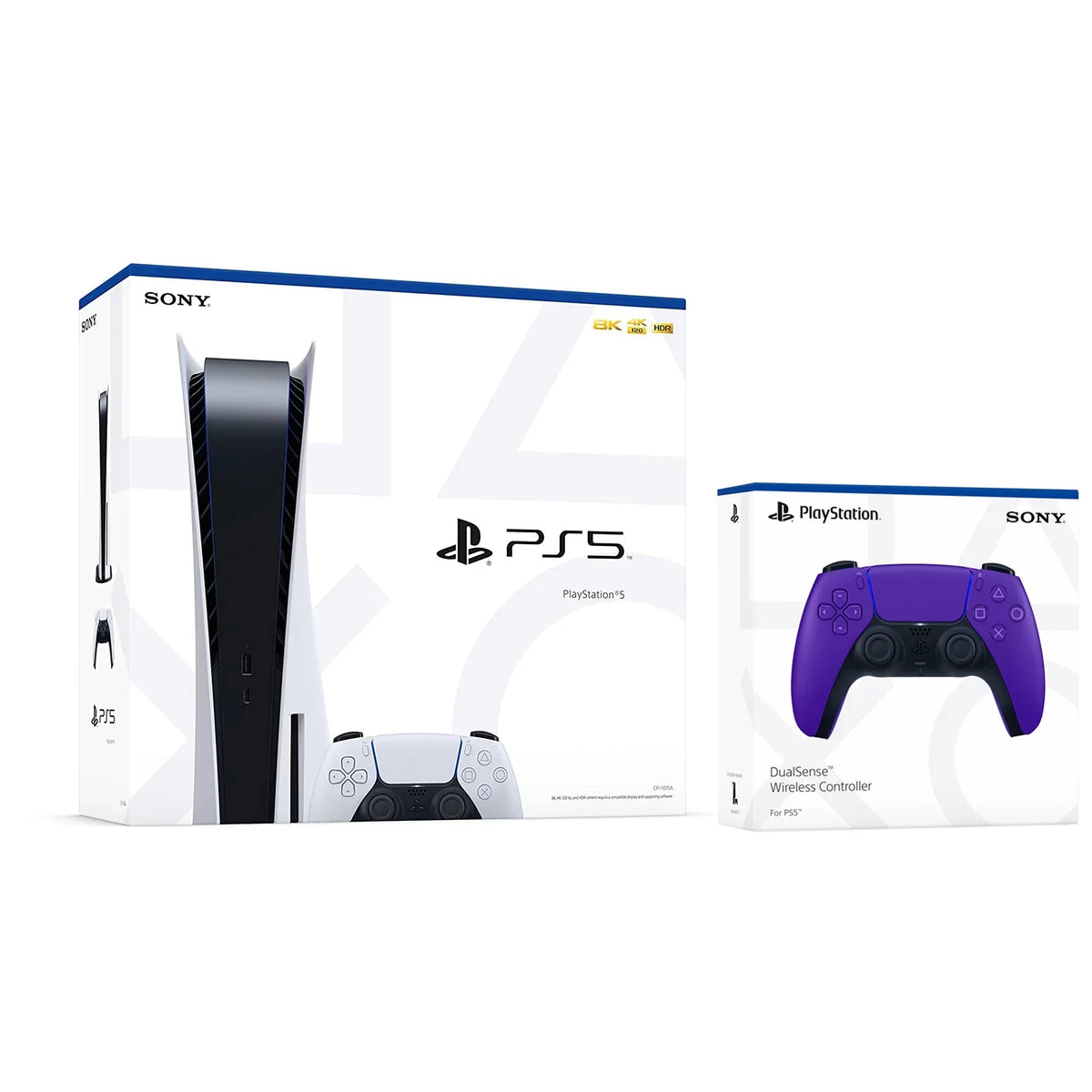 Playstation 5 Disc Version ( PS5 Disc) with Extra DualSense Controller - Galactic Purple Bundle