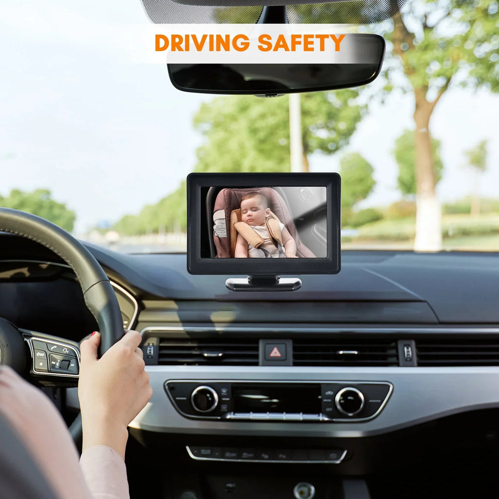Pristin Invigilator,150° Wide View Monitor Camera Display 150° Wide Camera Easy Installation 4.3 Inch Car Vision Baby Mirror Display 150° Car Monitor 720P Baby Monitor Car Mirror Camera Baby car