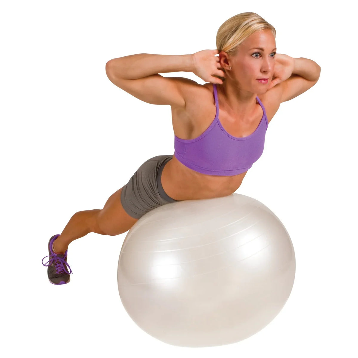 GoFit GF-65 Ball Exercise Ball with Pump (65 cm; White) and Omron HBF-514C Full-Body Composition Monitor Black Bathroom Scale