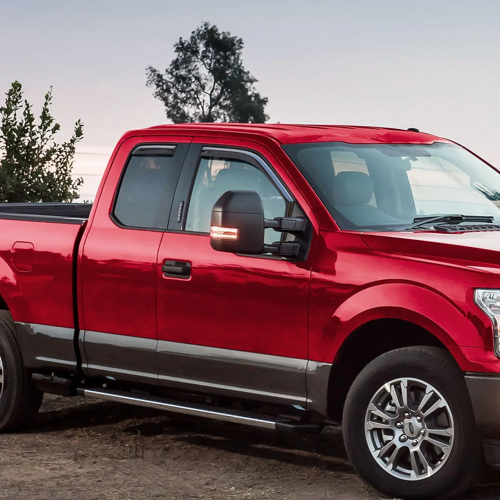 Voron Glass in-Channel Extra Durable Rain Guards for  F150 2015-2020 SuperCab (fit for  F250-F550 17-23), Window Deflectors, Vent Window Visors, 4 Pieces - 230095