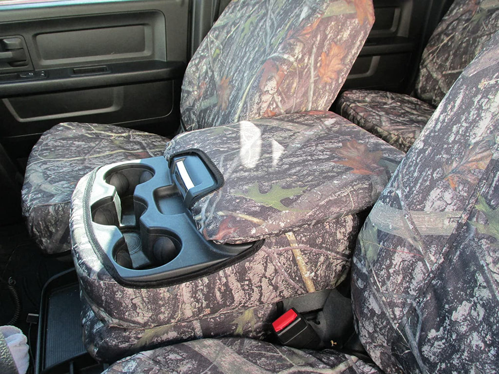 In NCLC Camouflage Endura. D1334 appropriate with 2013-2019 and 2020 Classic Dodge Ram 1500-3500 Cab Front 40/20/40 with opening console with 3 cupholders, 20 section does not open