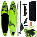 Dcenta Inflatable Paddleboard Set Beach Surfing Board with Oar, Fin, Hand Pump,  Kit and Carrying Bag Surfboard for Adults 144.1 x 29.9 x 5.9 Inches (L x W x H)