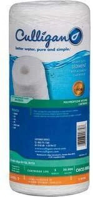 Culligan CW25-BBS Filter Cartridge, 25 Micron, White, 4 Pack