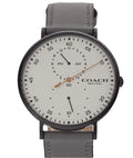 Coach 14602475 Charles Ivory Chronograph Dial Grey Leather Band Men's Watch