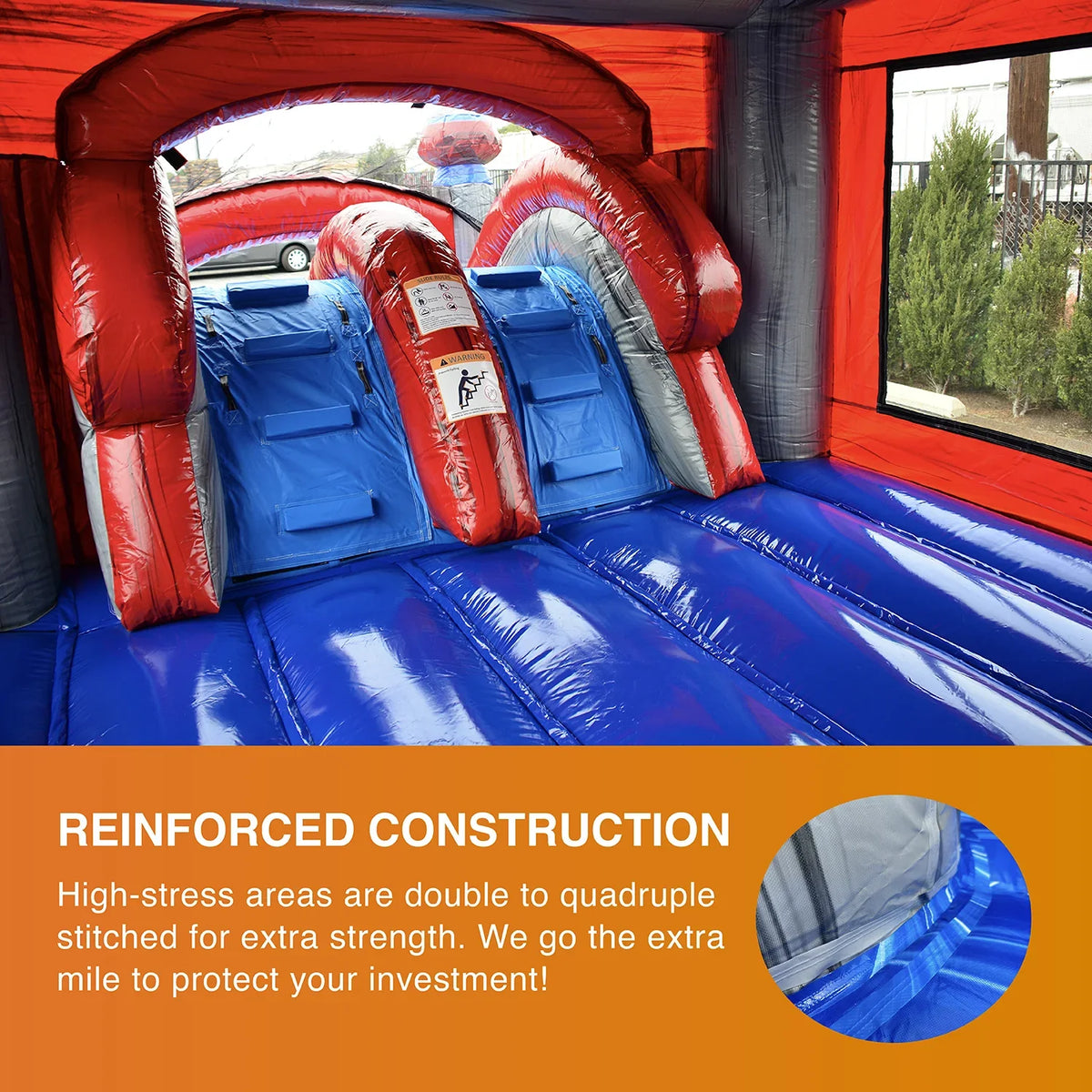 JumpOrange Commercial Grade Bounce House moisture Slide with Pool for Kids and Adults (with Blower), Castle Titanium