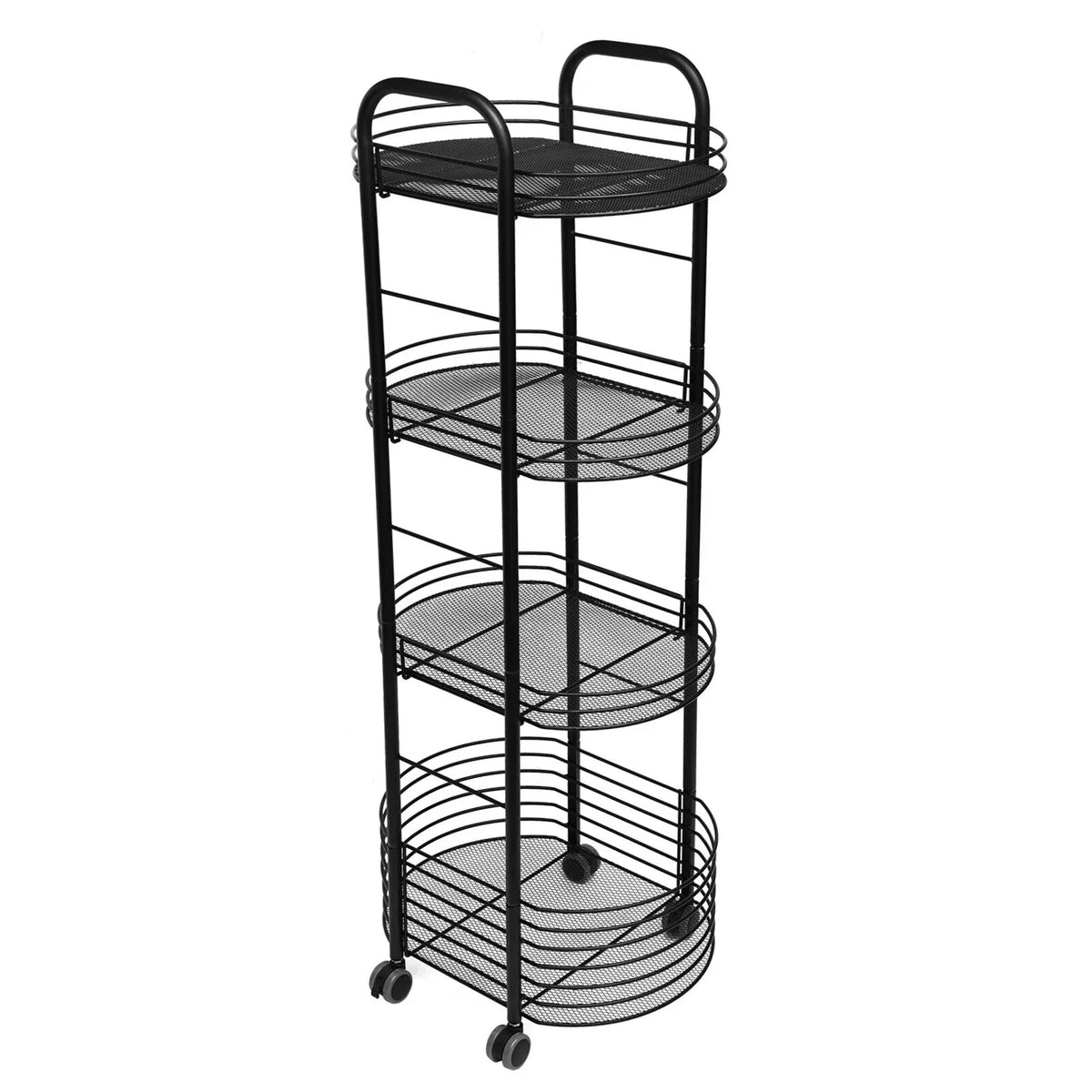 4 Tier Movable Storage Trolley Cart Utility Storage Rack Kitchen Organizer Shelf