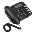 Black Corded Phone with Big Button Desk Landline Phone Telephone Support Hands-Free/Redial/Flash/Speed Dial/Ring Control for Elderly Seniors Home Office Business Hotel