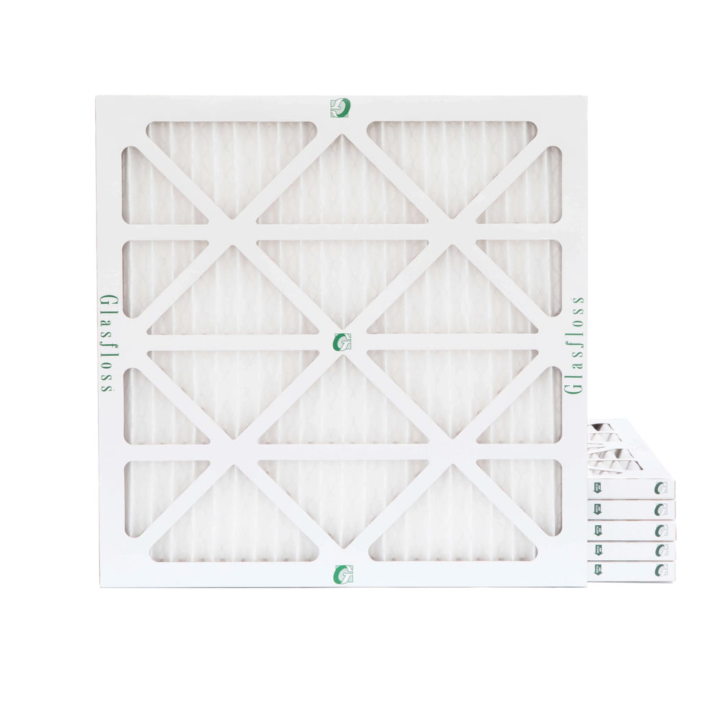 Actual Size: 21-1/2 x 21-1/2 x 7/8. 6 Pack of 22x22x1 MERV 10 Pleated Air Filters by Glasfloss