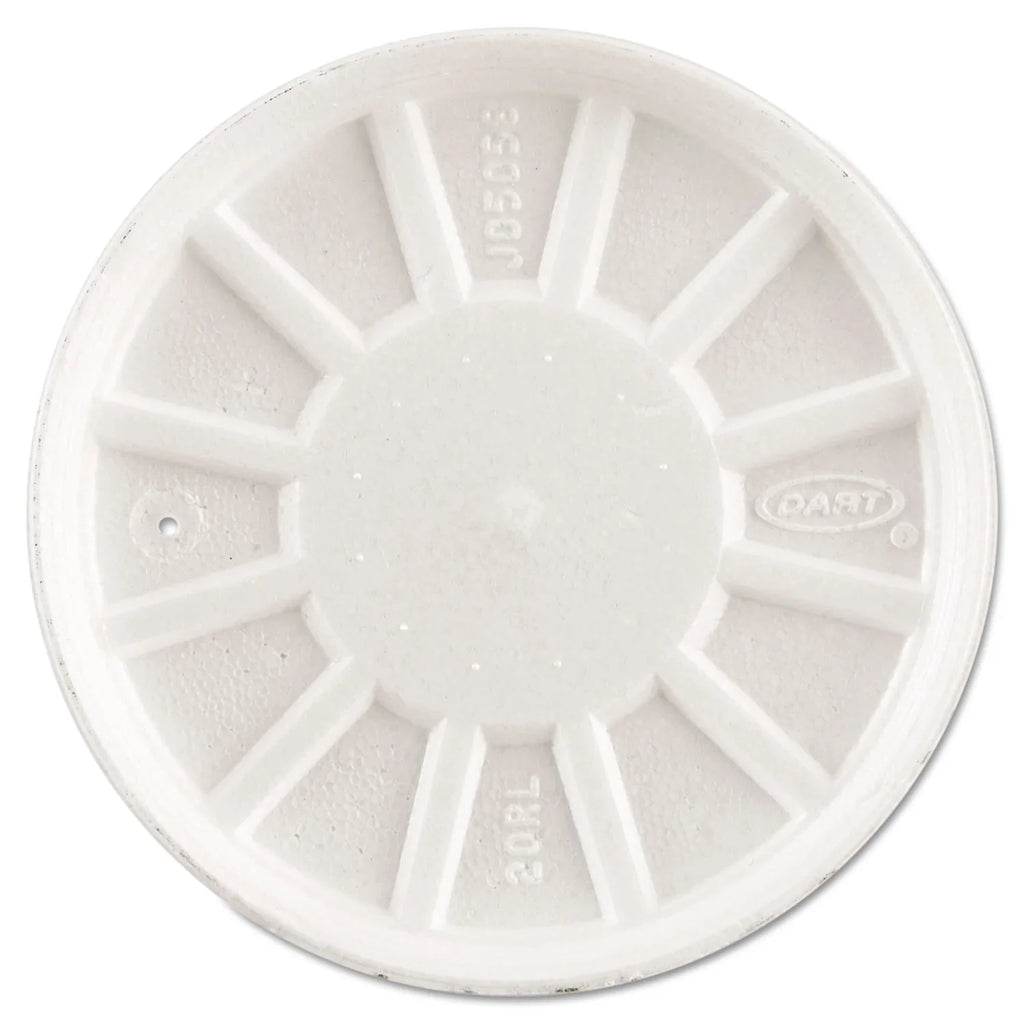 Dart DCC20RL Vented Foam Lids Fits 6 to 32 oz Cups, White - Case of 5