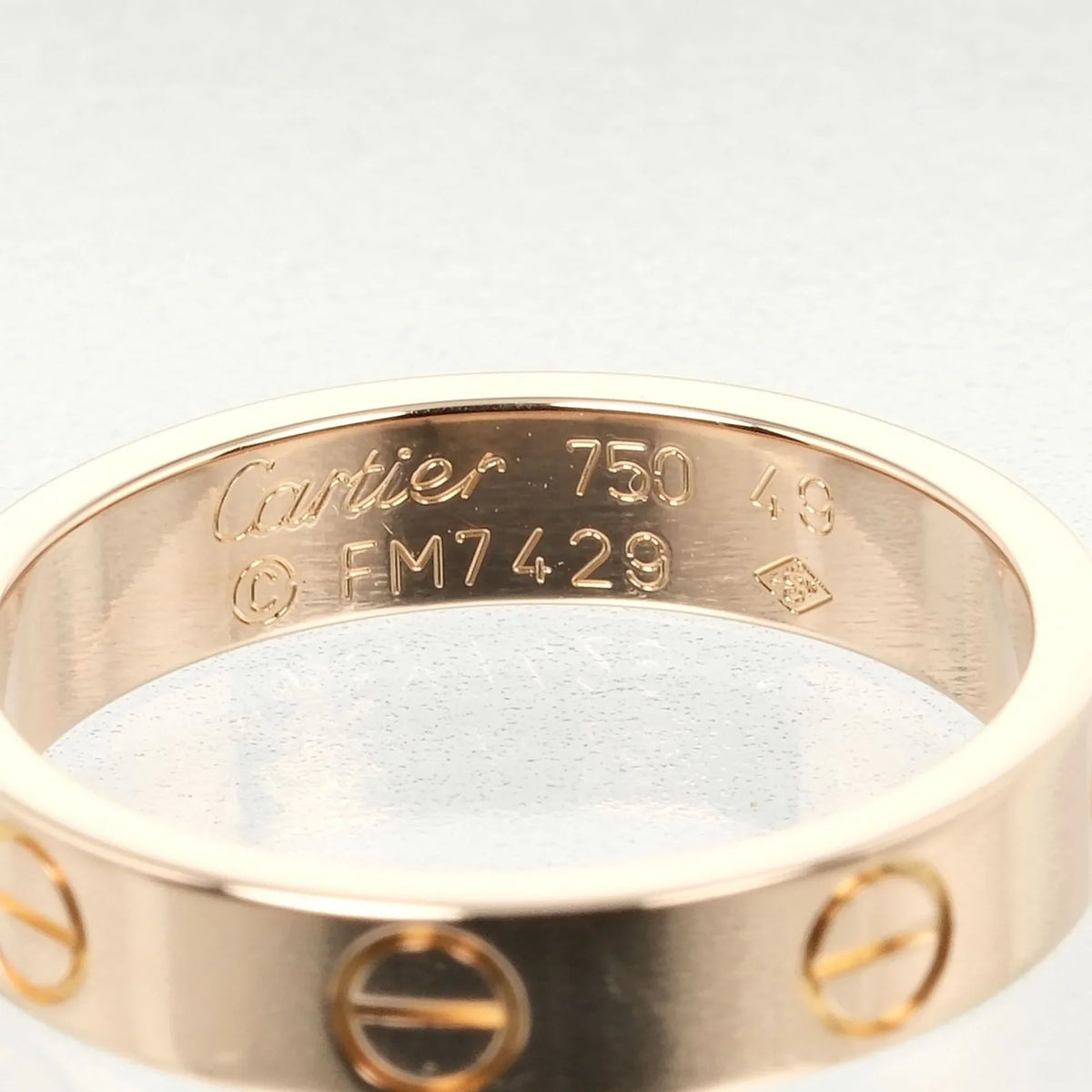 3.6g I132124020 (Good). Pre-Owned Cartier Love Wedding Ring Size 9, K18 PG Pink Gold, Approx