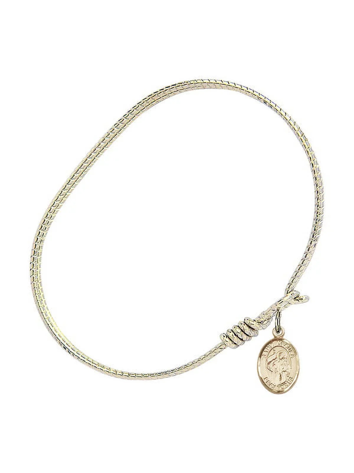 Ursula in Gold-Filled. 6 1/4 inch Oval Eye Hook Bangle Bracelet w/ St