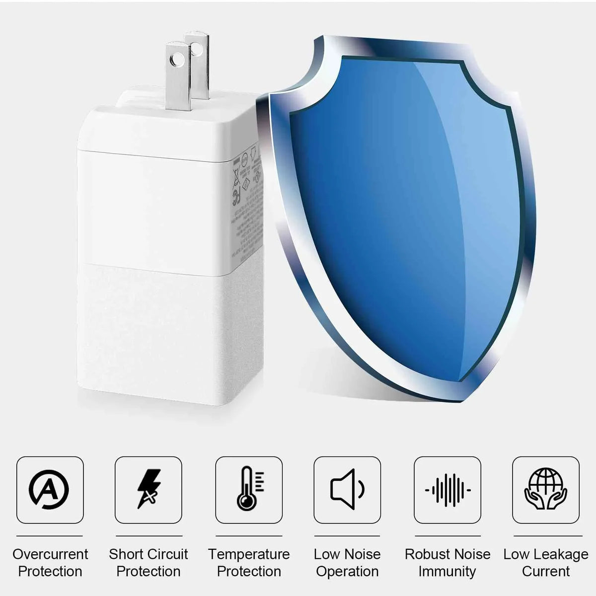 UrbanX 65W Fast Travel Charger with 3 Ports USB & Dual USB-C High-Speed Charging suitable with HTC One A9/One M9/Desire Eye/Butterfly 2/One Remix, iPhone,  Galaxy, Google Pixel, MacBook
