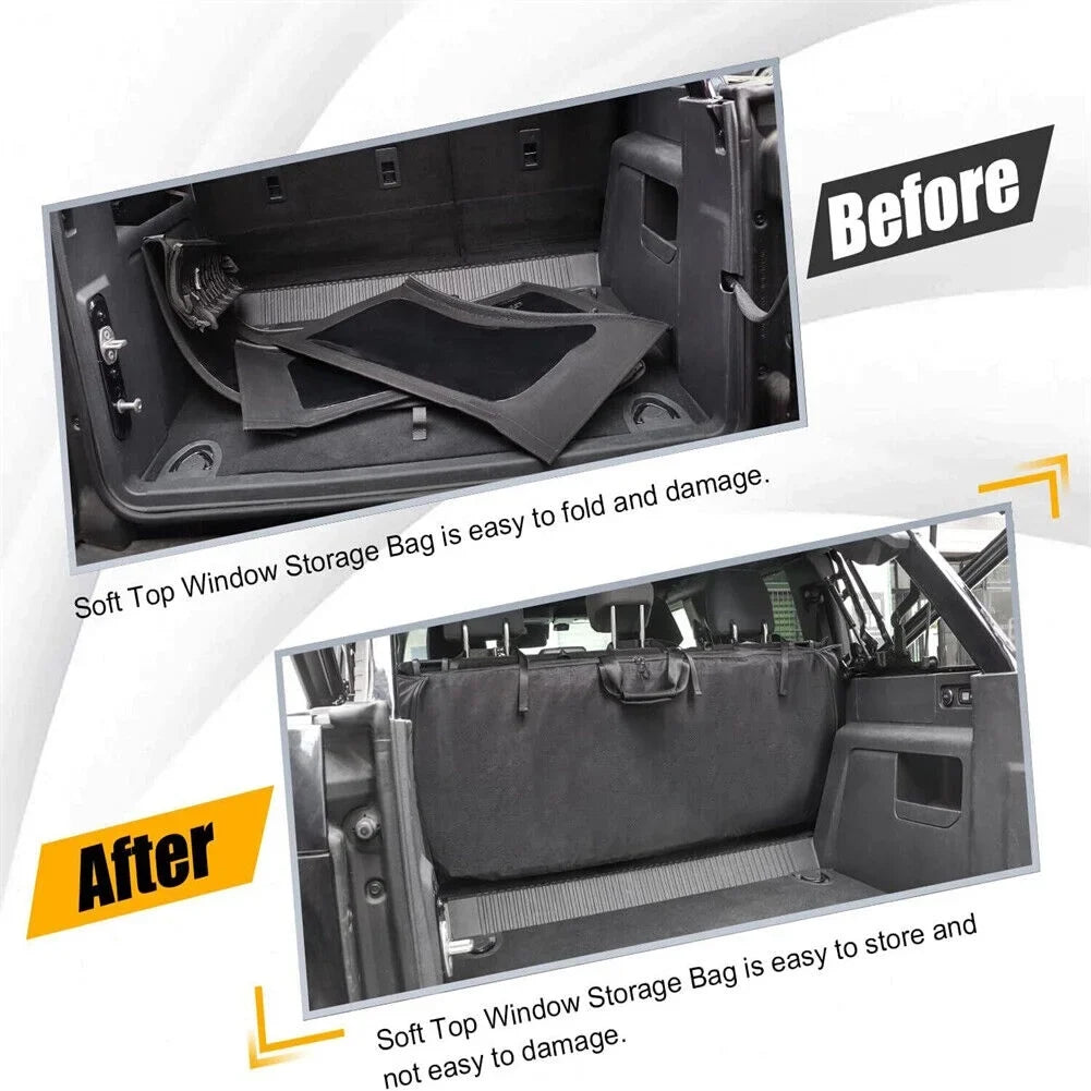 For  Bronco Accessories 4Door Soft Top Window Storage Bag Panel Organizer